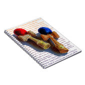 けん玉、赤、青のカラーインクスケッチ ノートブック (右側)