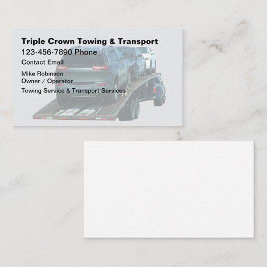 けん車の引及び輸送の名刺 名刺 (正面/裏面)