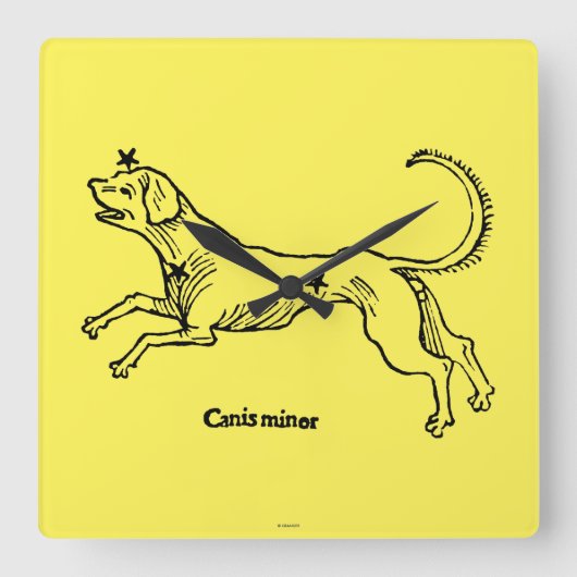 こいぬ座1482年 スクエア壁時計 (正面)