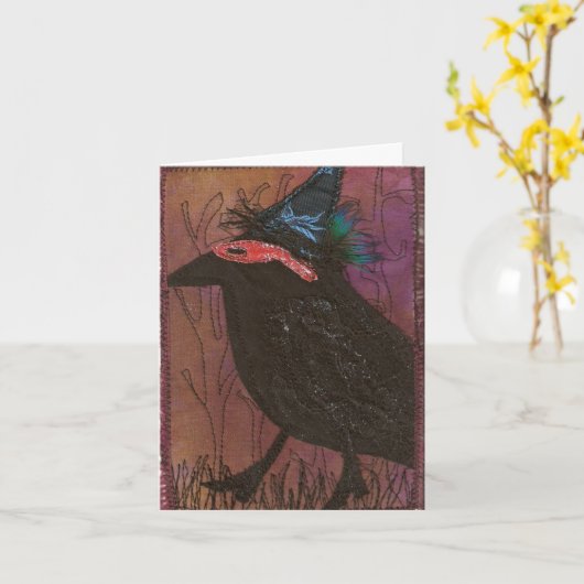 こうかつなカラス カード (黄色い花)