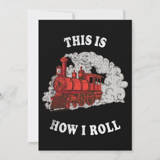 こうして私は機関車転がが子供のボーを列車する 招待状 (正面)