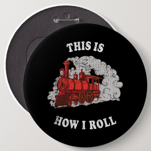 こうして私は機関車転がが子供のボーを列車する 缶バッジ (正面&裏面)