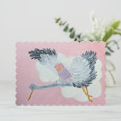 こうのとりおよび女の赤ちゃんの発表カード 案内状 (スタンド正面)