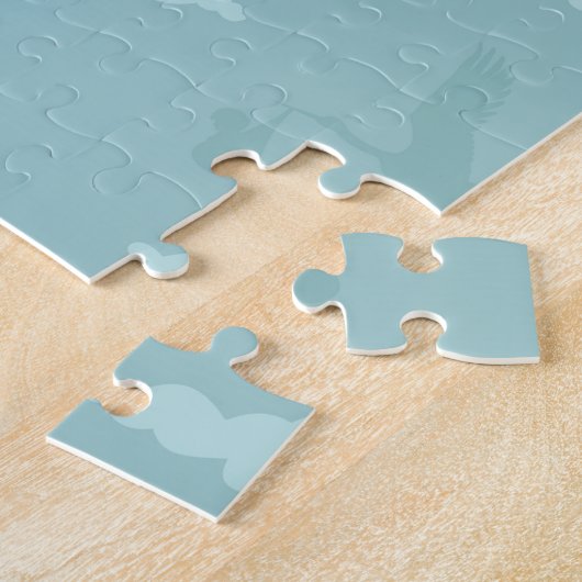 こうのとりおよび子供 ジグソーパズル (側面)