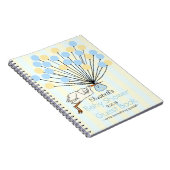 こうのとりおよび気球のベビーシャワーの来客名簿 ノートブック (右側)