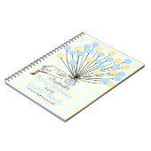 こうのとりおよび気球のベビーシャワーの来客名簿 ノートブック (左側)