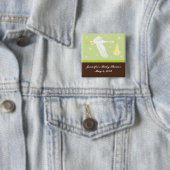 こうのとりのベビーシャワーPin -緑かブラウン 缶バッジ (インサイチュ)