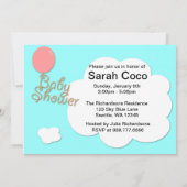 こうのとりのベビー配達、ベビーシャワーの招待 招待状 (裏面)