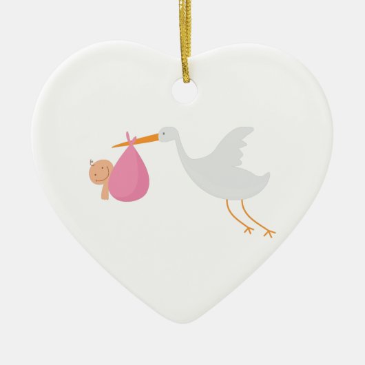 こうのとりの到着 セラミックオーナメント (正面)