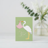 こうのとりの女の子のメモカード 名刺 (スタンド正面)