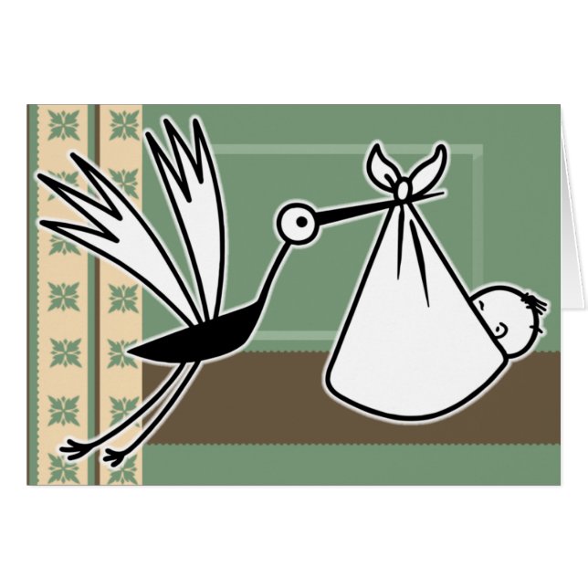 こうのとりはベビーを連れて来ます (正面横)