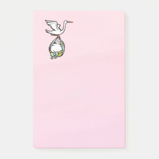 こうのとりは女の赤ちゃんを運びます ポストイット (正面)