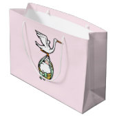 こうのとりは女の赤ちゃんを運びます ラージペーパーバッグ (裏面アングル)