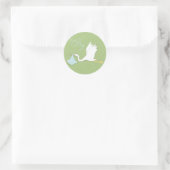 こうのとりは男の子のステッカーを提供します ラウンドシール (バッグ)