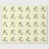 こうのとり配達デザイナーベビー ラッピングペーパー (フラット)