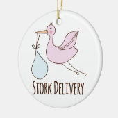 こうのとり配達 セラミックオーナメント (左)