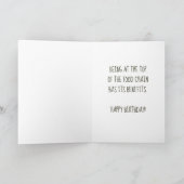 こうもりおもしろいと蚊の漫画ライトブルー誕生日 カード (内部)