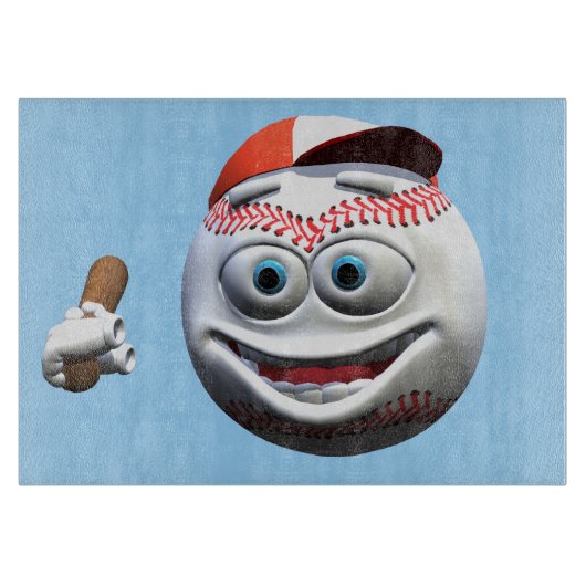 こうもりおもしろい付き漫画野球 カッティングボード (正面)