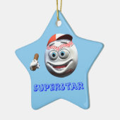 こうもりおもしろい付き漫画野球 セラミックオーナメント (左)