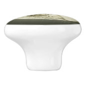 こうもりがカラスを飛ばすハロウィーン満月の前に座る セラミックノブ (側面)