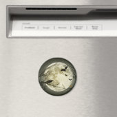 こうもりがカラスを飛ばすハロウィーン満月の前に座る マグネット (インサイチュ (食洗機))