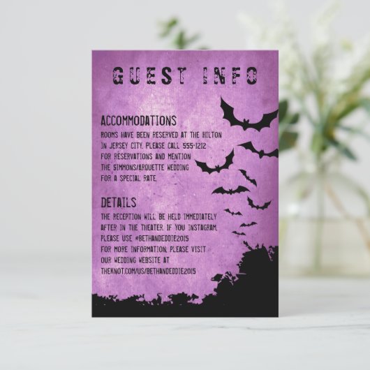 こうもりが付いているハロウィンの情報カード エンクロージャーカード (スタンド正面)