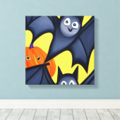 こうもりとカボチャ キャンバスプリント (インサイチュ (ウッドフロア))