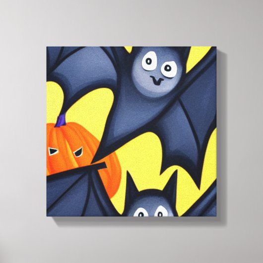 こうもりとカボチャ キャンバスプリント (正面)