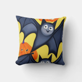 こうもりとカボチャ クッション