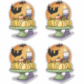 こうもりとカボチャ シール (正面)