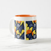 こうもりとカボチャ ツートーンマグカップ (正面左)