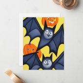 こうもりとカボチャ ノートカード (正面/裏面インサイチュ)