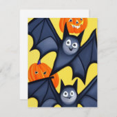 こうもりとカボチャ ノートカード (正面/裏面)