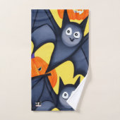 こうもりとカボチャ バスタオルセット (ハンドタオル)