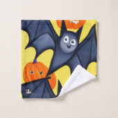 こうもりとカボチャ バスタオルセット (ウォッシュタオル)