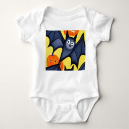 こうもりとカボチャ ベビーボディスーツ