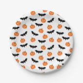 こうもりとカボチャ ペーパープレート (正面)