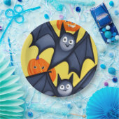 こうもりとカボチャ ペーパープレート (パーティー)