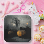 こうもりとカボチャ ペーパープレート (パーティー)