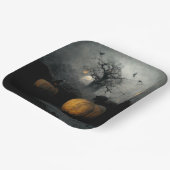 こうもりとカボチャ ペーパープレート (傾斜あり)