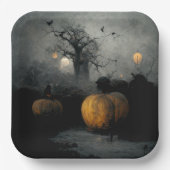 こうもりとカボチャ ペーパープレート (正面)