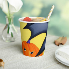 こうもりとカボチャ 紙コップ