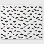 こうもりとサンタクロース帽子 ラッピングペーパー (フラット)