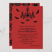 こうもりとシャンデリア結婚式招待状 招待状 (正面/裏面)