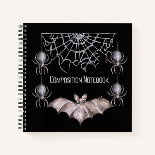 こうもりとスパイダーズ不気味ゴシック ノートブック (正面)