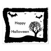 こうもりとツリーの風景2シルエットアートスタンプ ラバースタンプ (インプリント)