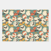 こうもりとビーチのボール夏のハロウィーン ラッピングペーパーシート (正面)