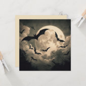 こうもりとフルムーン不気味ゴシックアンティーク カード (正面/裏面インサイチュ)