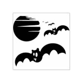 こうもりとムーンシルエットアートスタンプ ラバースタンプ (インプリント)