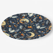 こうもりとムーンズハロウィーン ペーパープレート (アングル)